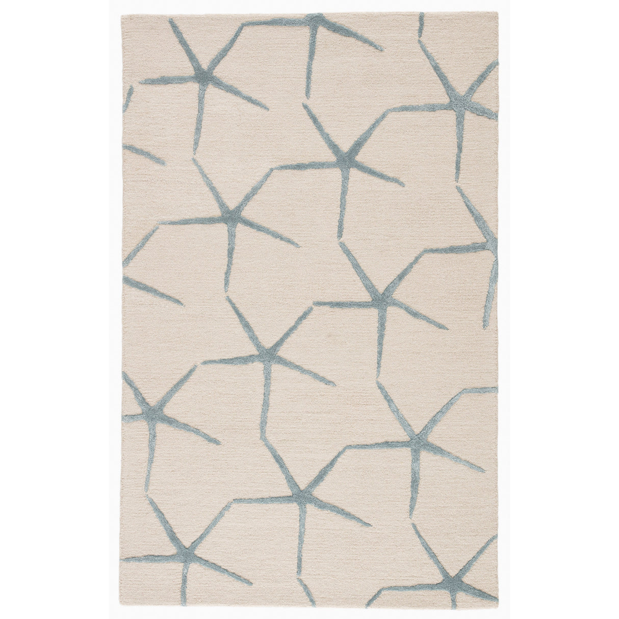 Rugs by Roo | Jaipur Living Starfishing Handmade Animal White Blue Area Rug-RUG122465