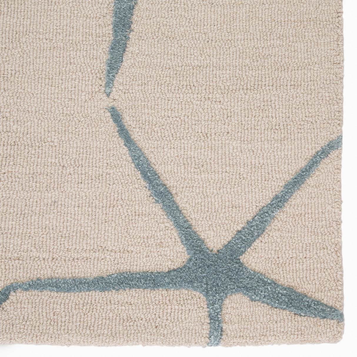Rugs by Roo | Jaipur Living Starfishing Handmade Animal White Blue Area Rug-RUG122465