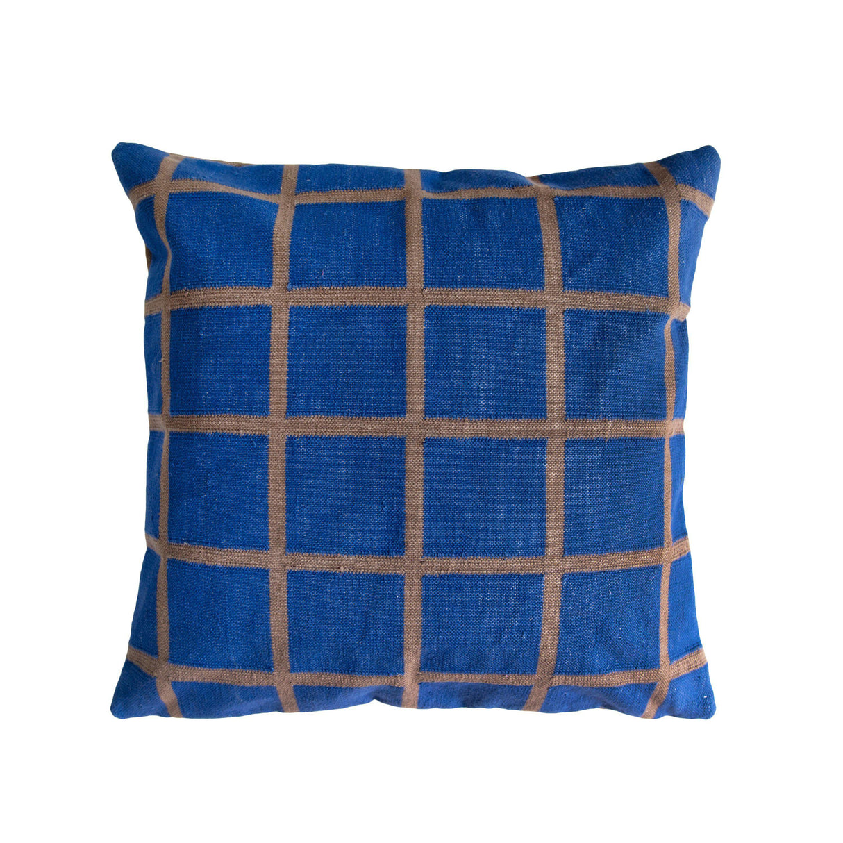 Rugs by Roo | Leah Singh Grid Pillow - Reversible - Blue + Grey-H18GRI03