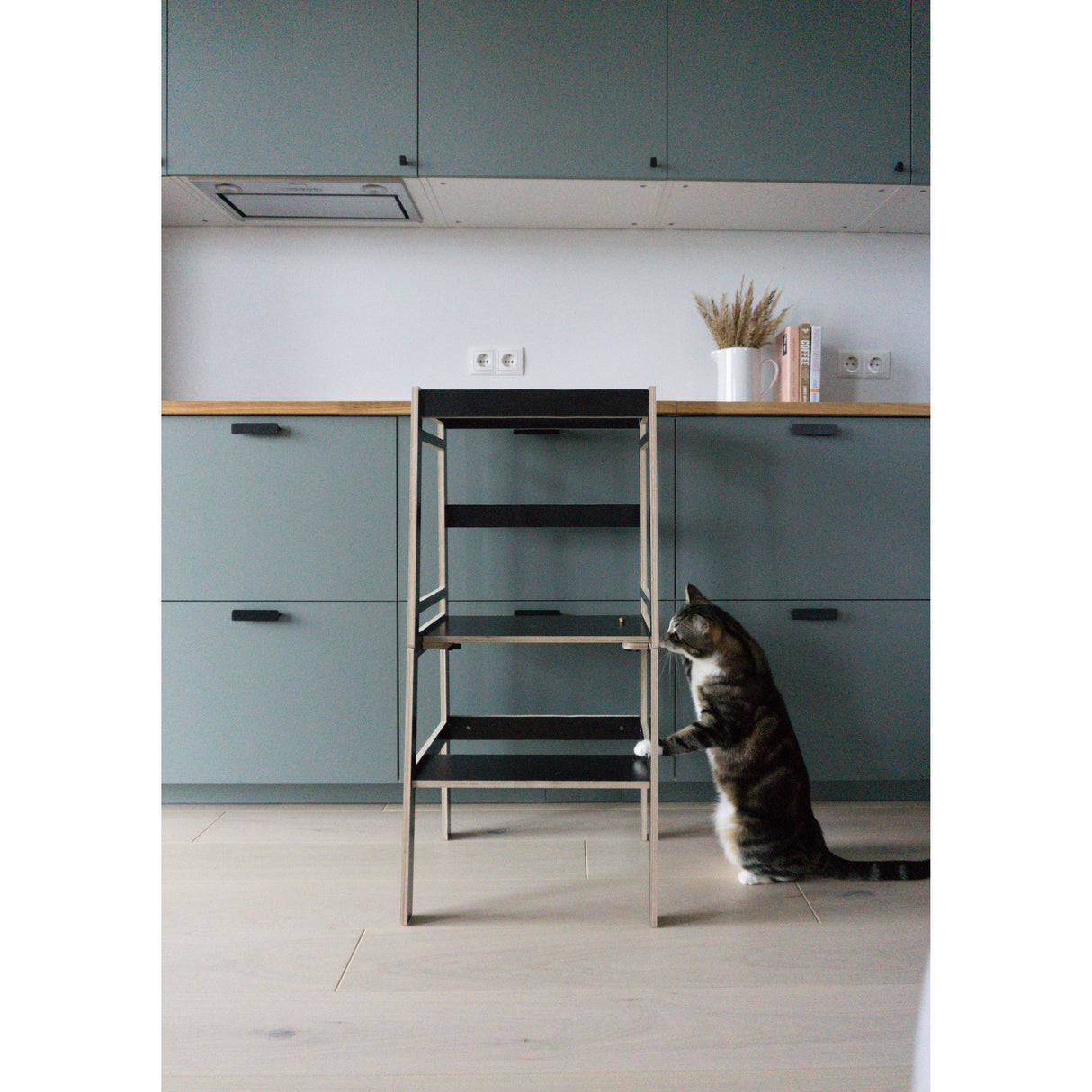 Rugs by Roo | Lakaluk Wooden Flush Multi-Function Kids Chair Table Learning Tower-1124 Grey