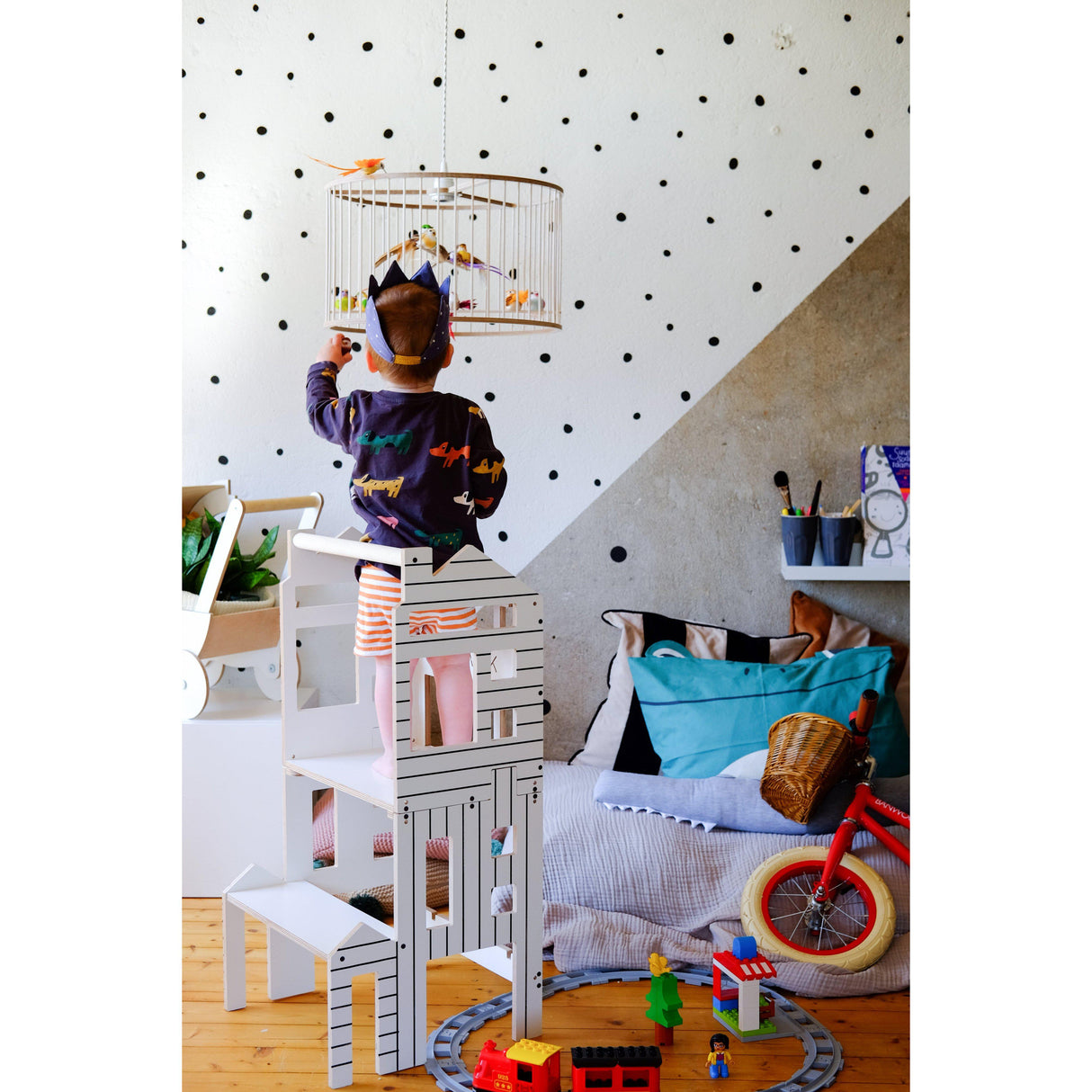 Rugs by Roo | Lakaluk Wooden Multi-Function Learning Tower Dollhouse-1121