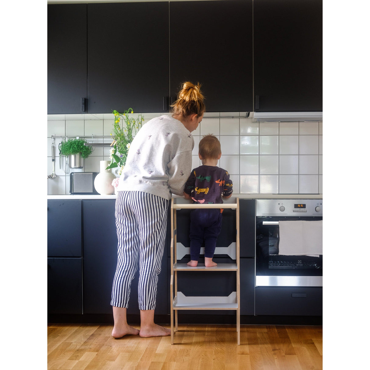 Rugs by Roo | Lakaluk Wooden Angle Multi-Function Kids Chair Table Learning Tower-1123 Grey/NonConvert