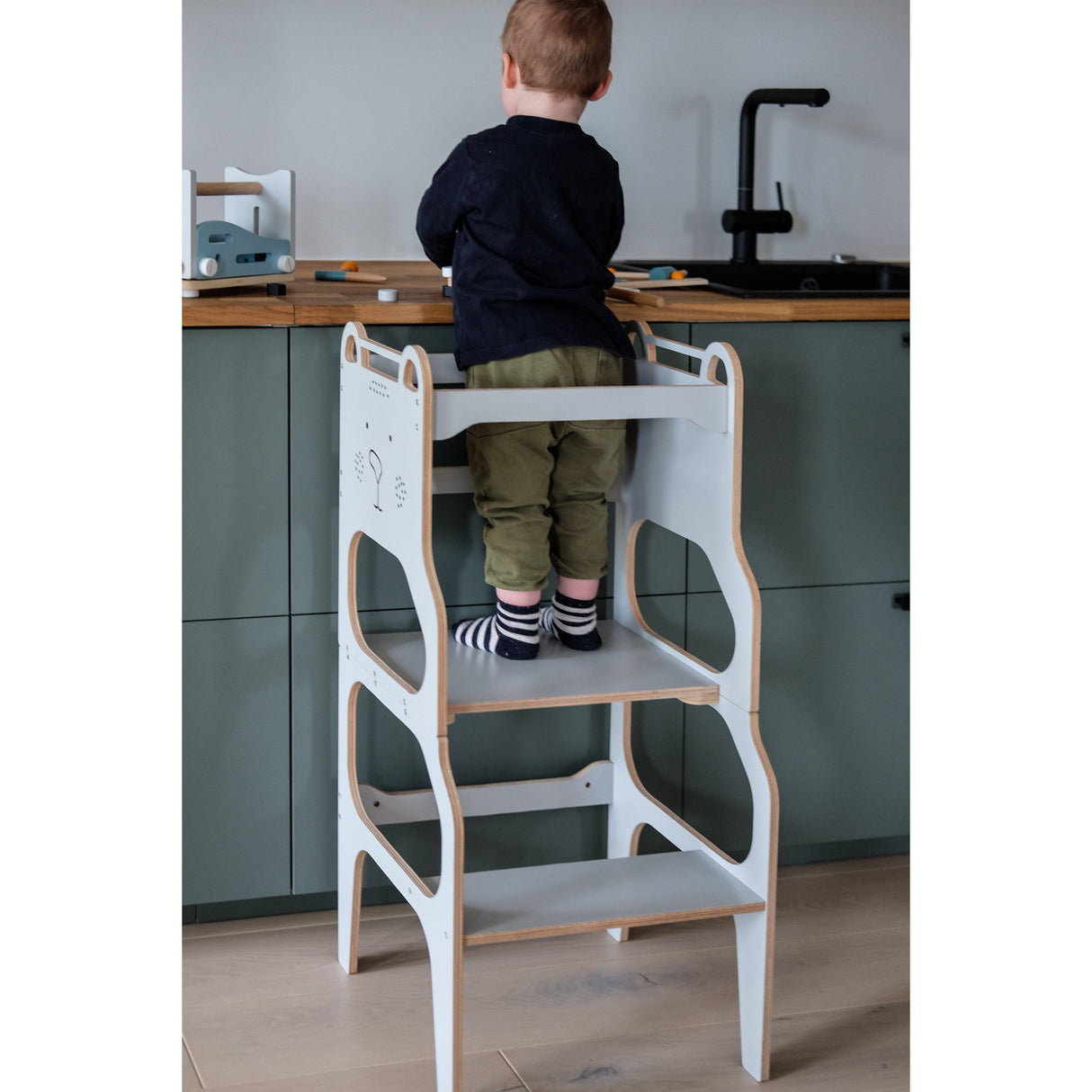 Rugs by Roo | Lakaluk Wooden Teddy Multi-Function Kids Chair Table Learning Tower-1125