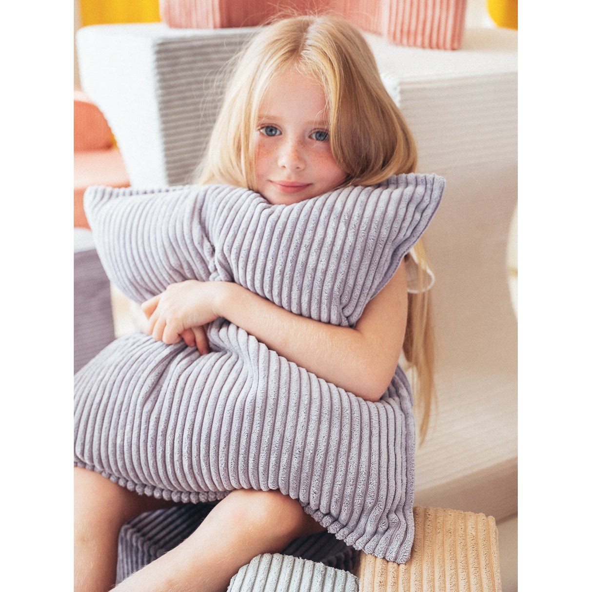 Blueberry Blue Block Cushion