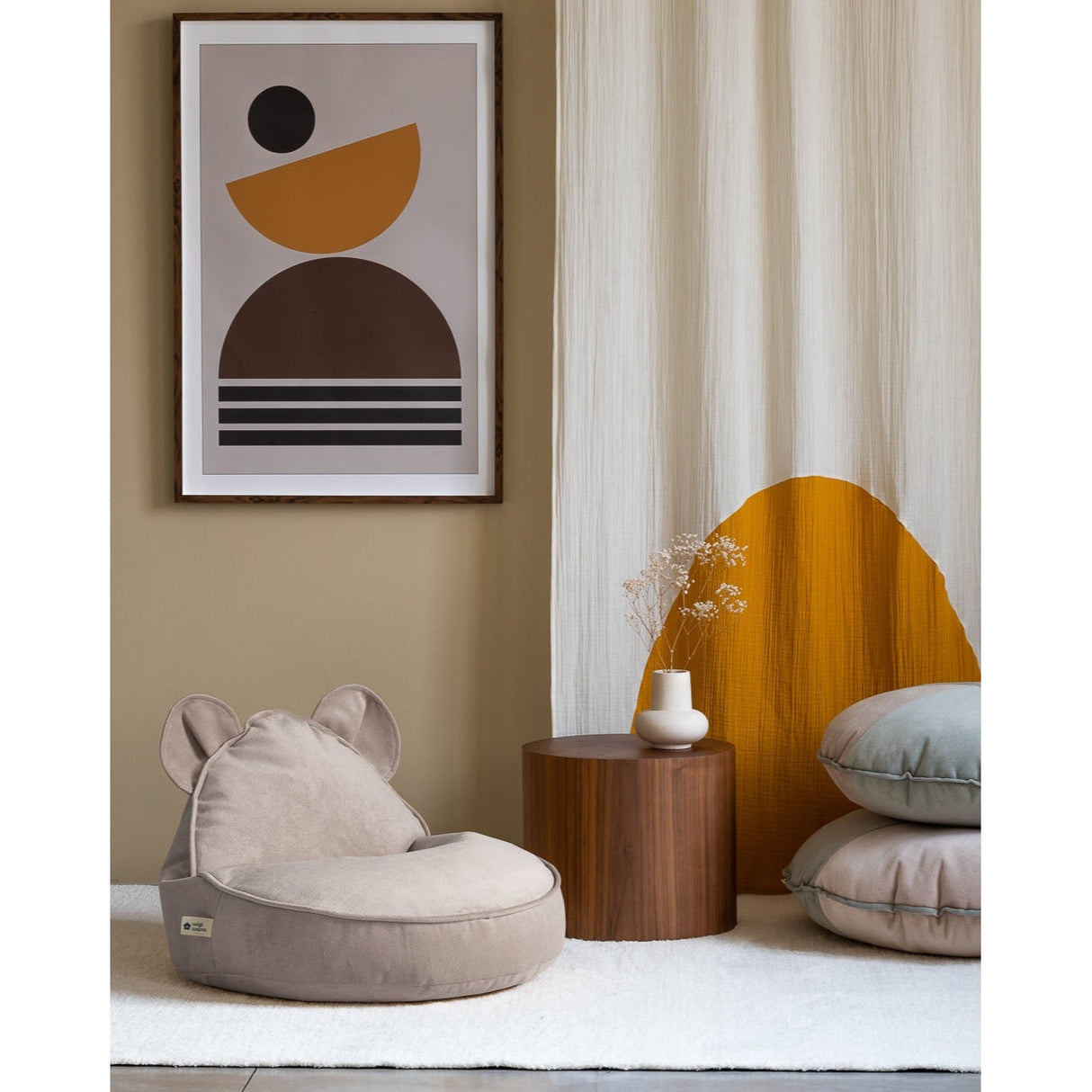 Dusty Beige Bear Beanbag