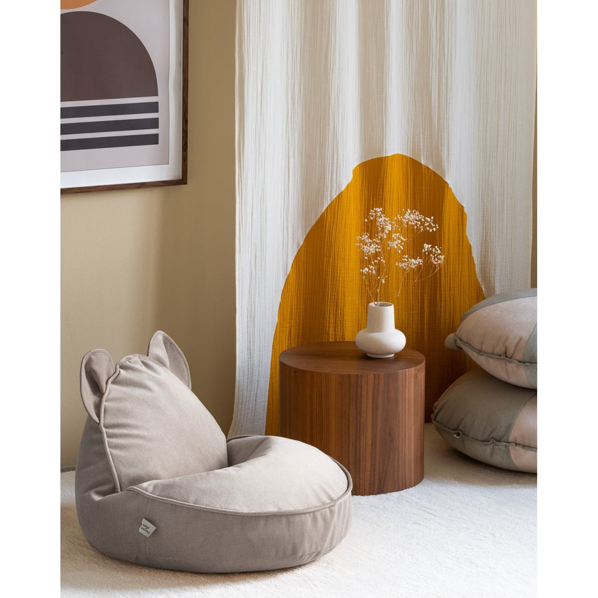 Dusty Beige Bear Beanbag