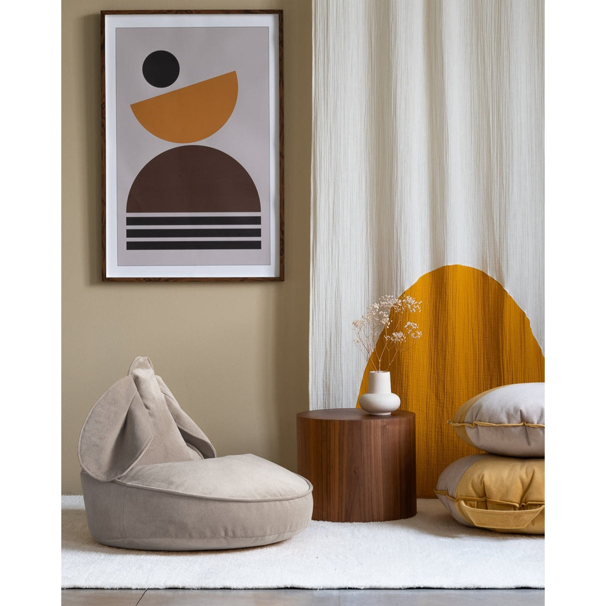 Dusty Beige Bunny Beanbag