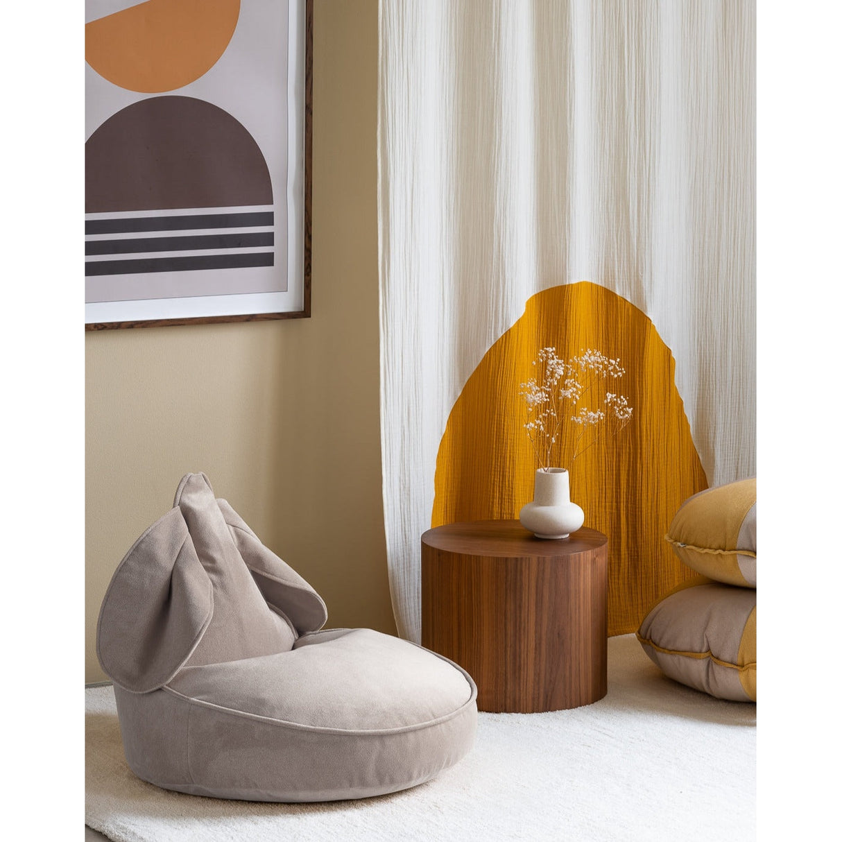 Dusty Beige Bunny Beanbag