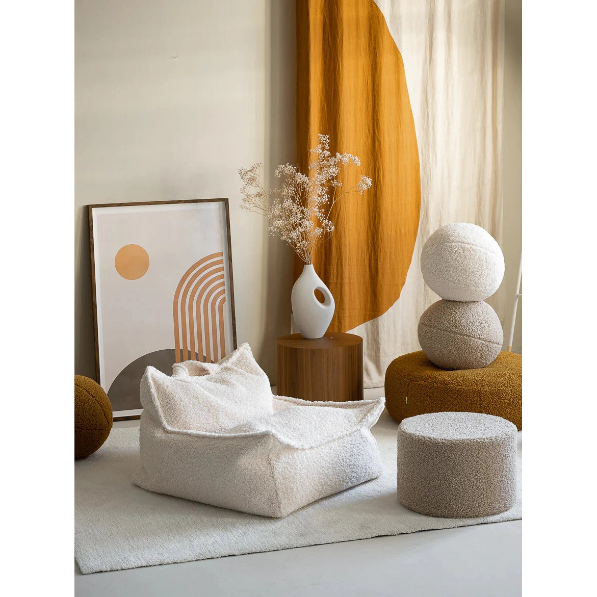 Cream White Beanbag Chair