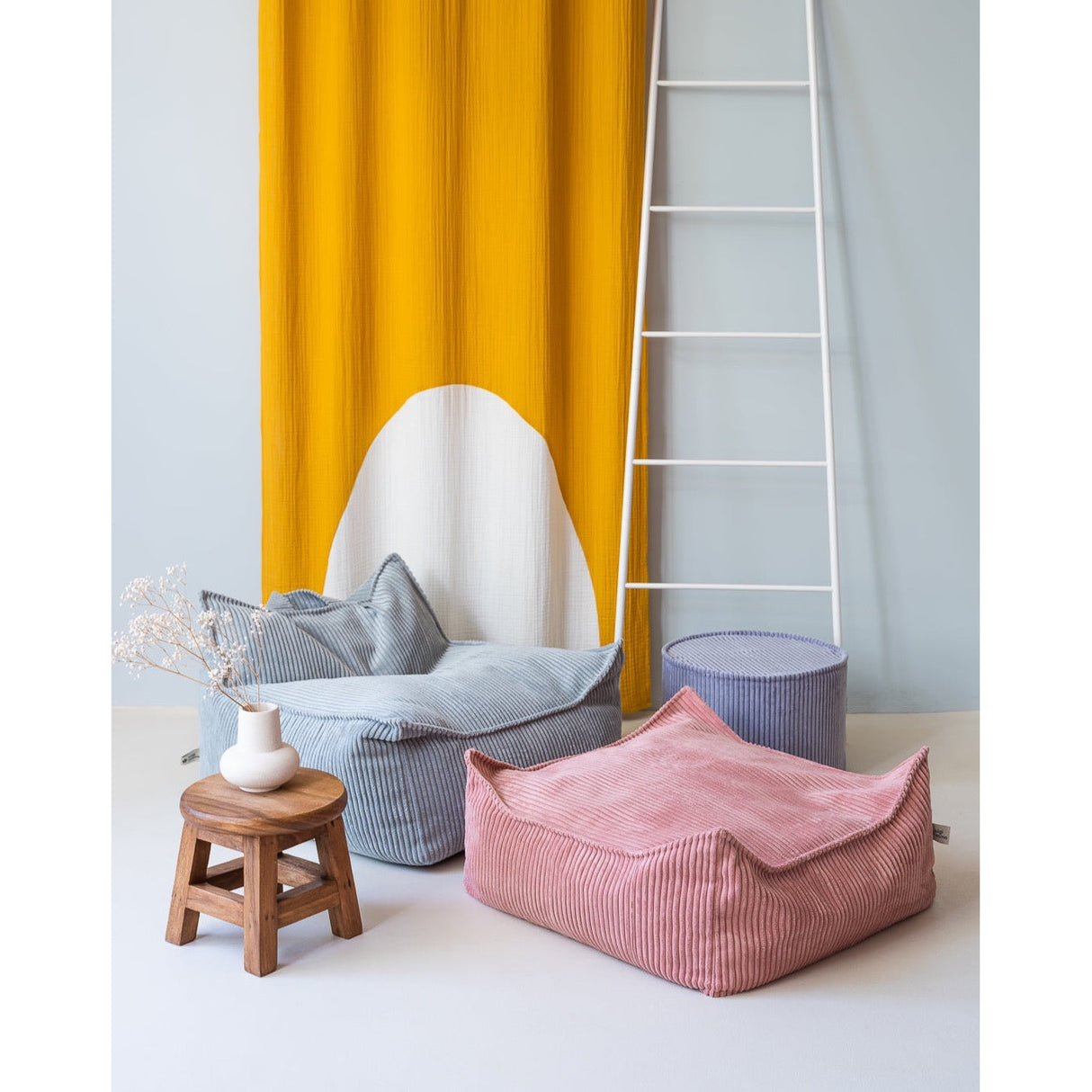 Pink Mousse Square Ottoman