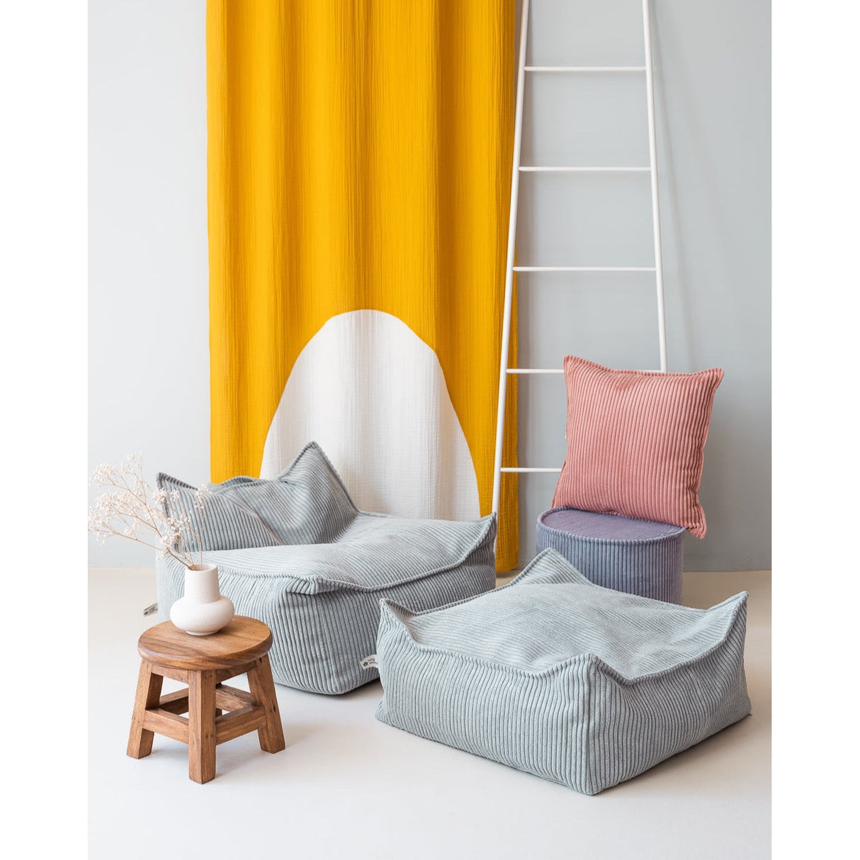 Peppermint Green Square Ottoman