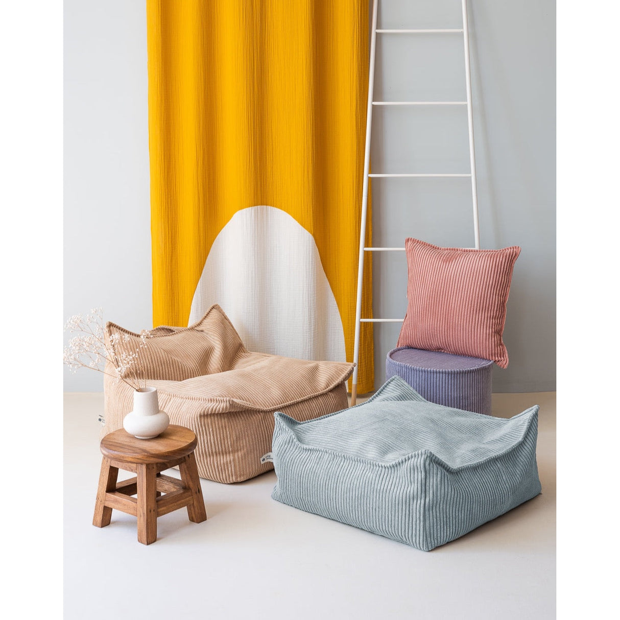 Peppermint Green Square Ottoman