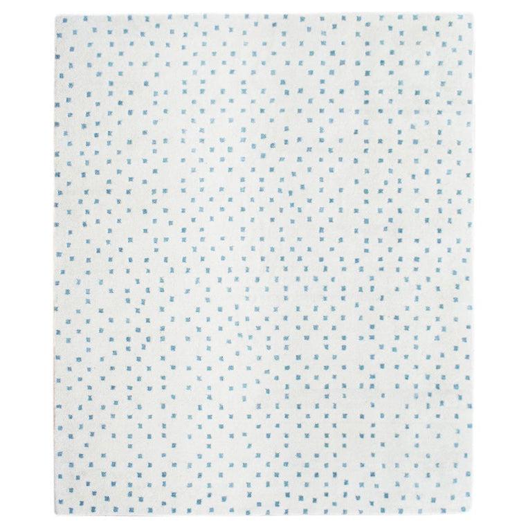 Rugs by Roo | Organic Weave Erica Shag Ivory Blue Wool Handtufted Rug-OW-ERIIVY-0508