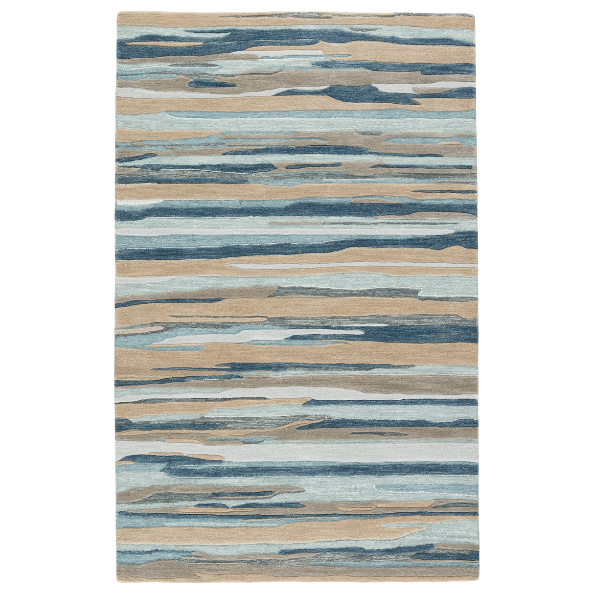 Rugs by Roo | Jaipur Living Rhine Handmade Striped Blue Beige Area Rug-RUG153394