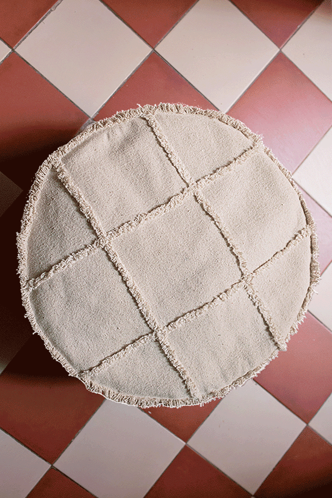 Rugs by Roo | Lorena Canals Oli & Carol Tic-Tac-Toe Pouf-P-TICTAC