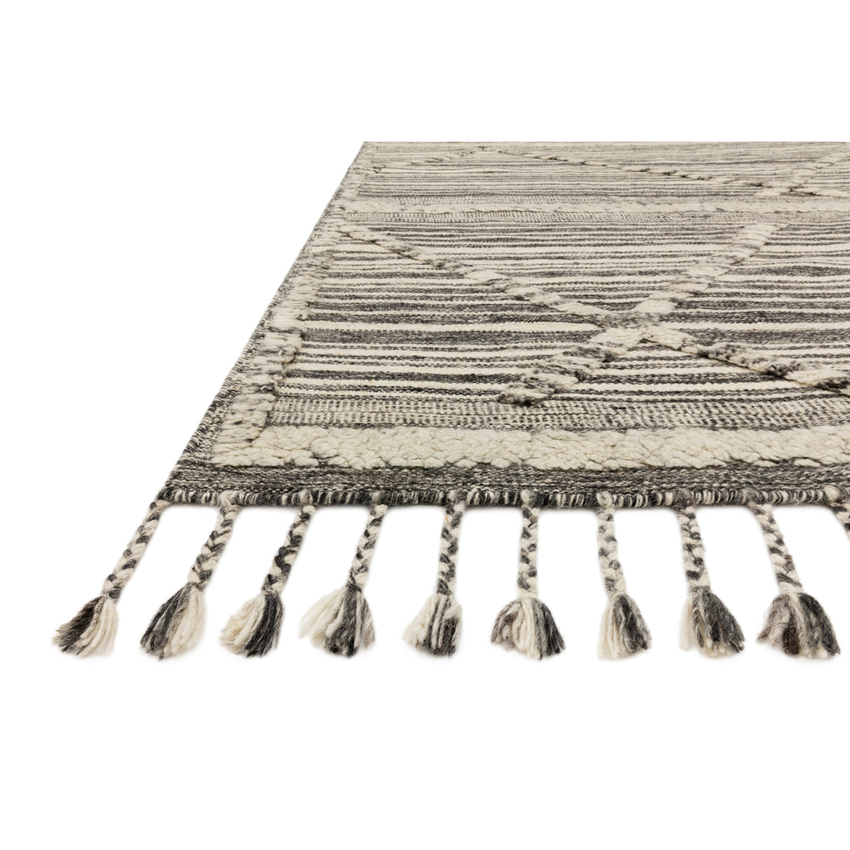 Rugs by Roo Loloi Iman Ivory Charcoal Area Rug in size 2' 0" x 3' 0"