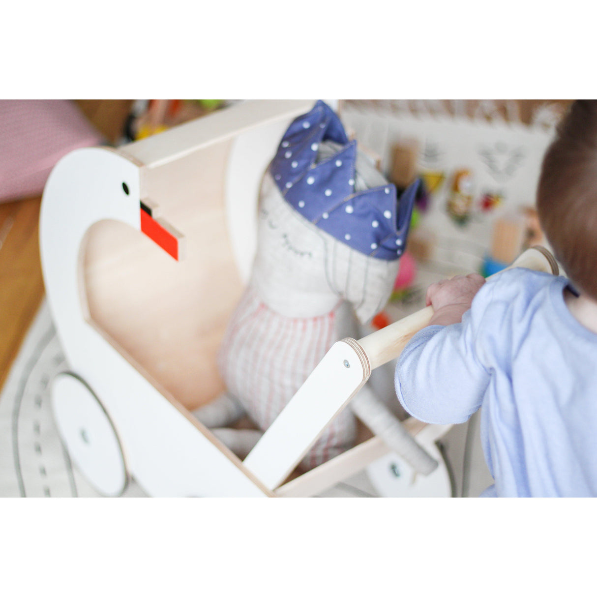 Rugs by Roo | Lakaluk Wooden Swan Doll's Pram-1116