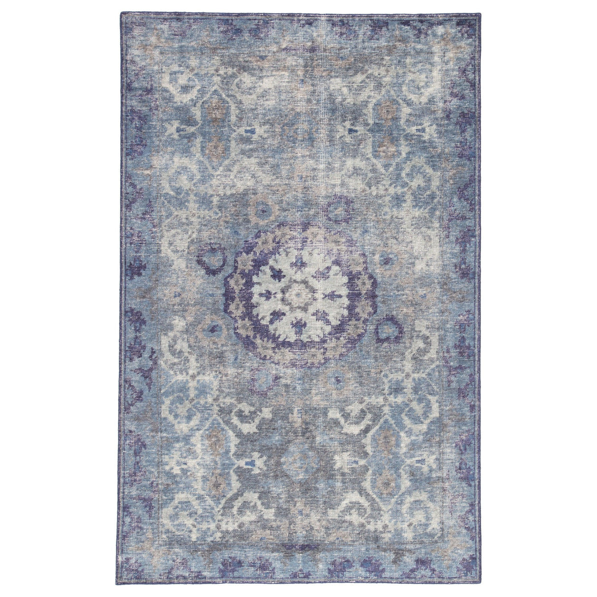 Rugs by Roo | Jaipur Living Modify Hand-Knotted Medallion Blue Gray Area Rug-RUG130214