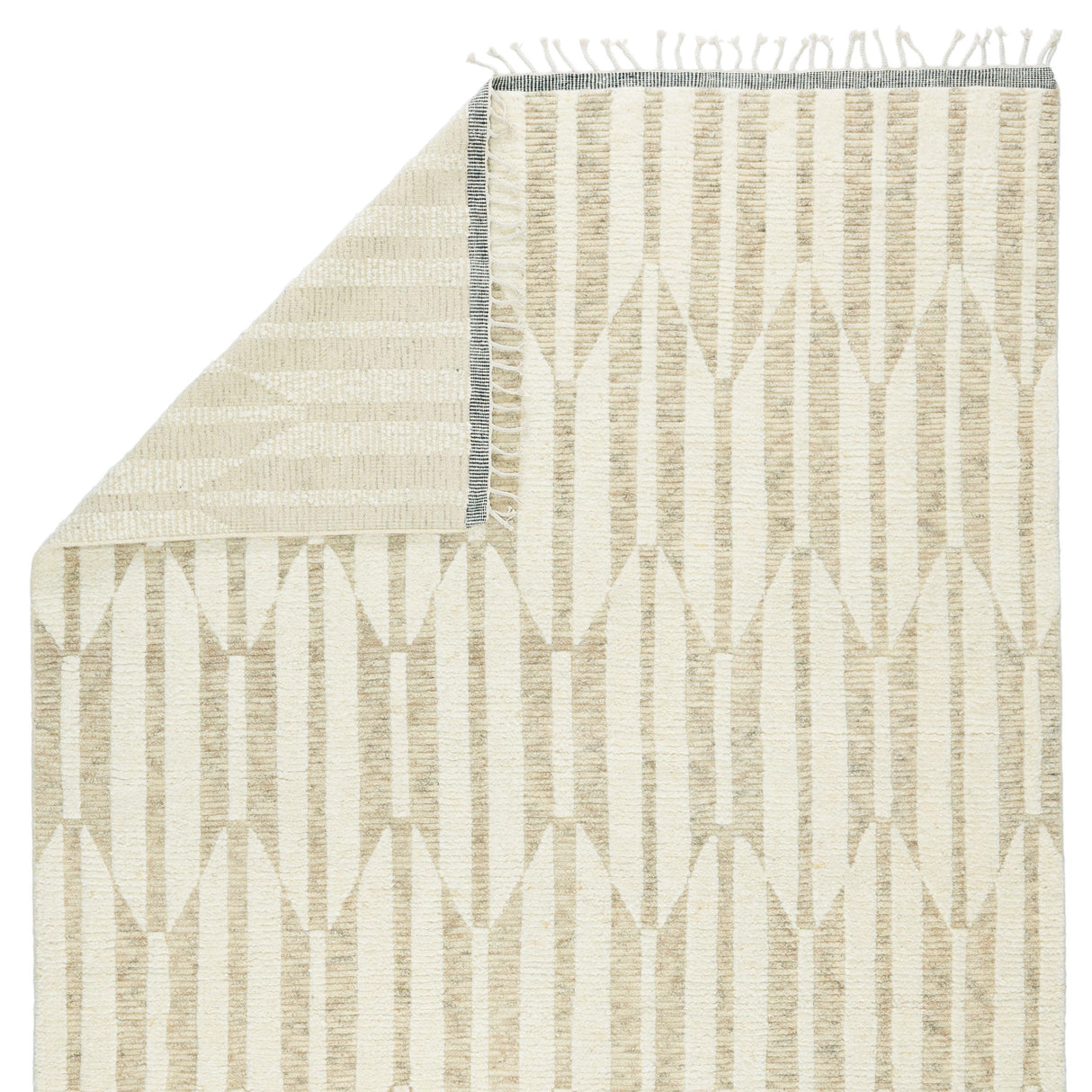 Rugs by Roo | Jaipur Living Quest Hand-Knotted Geometric Beige Ivory Area Rug-RUG150725