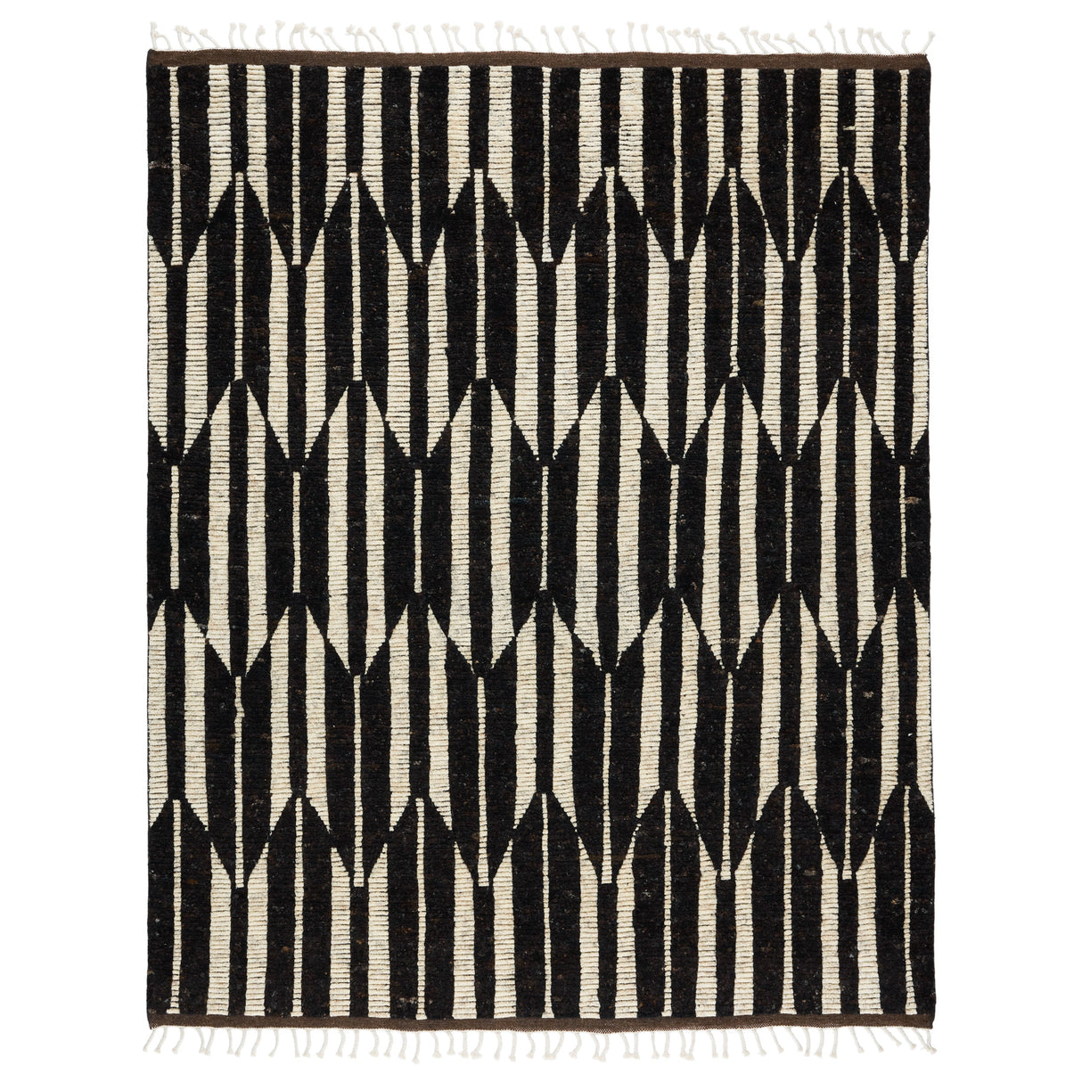 Rugs by Roo | Jaipur Living Quest Hand-Knotted Geometric Dark Brown Ivory Area Rug-RUG150726