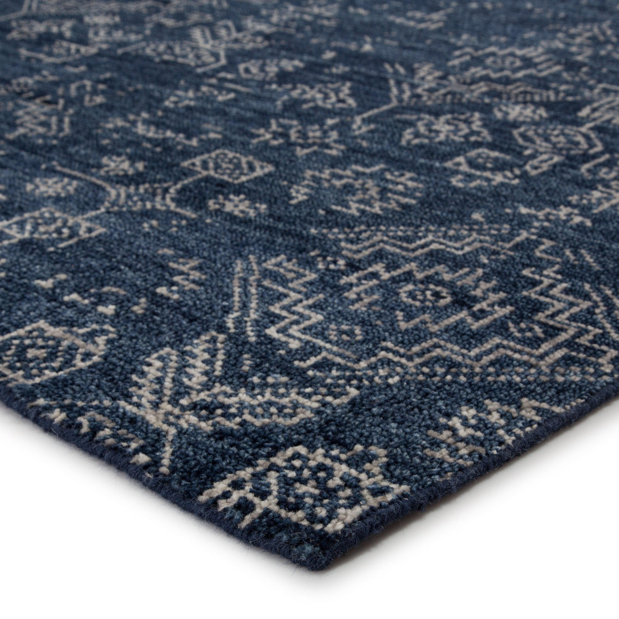 Rugs by Roo | Jaipur Living Azuma Hand-Knotted Tribal Dark Blue Light Gray Area Rug-RUG144422