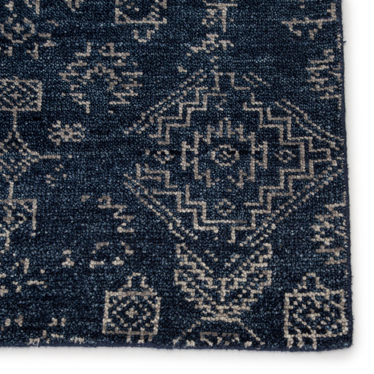 Rugs by Roo | Jaipur Living Azuma Hand-Knotted Tribal Dark Blue Light Gray Area Rug-RUG144422