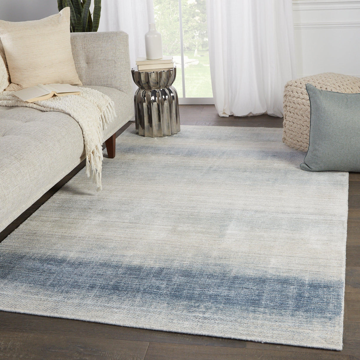 Rugs by Roo | Jaipur Living x Barclay Butera Bayshores Handmade Ombre Blue Beige Area Rug-RUG147332