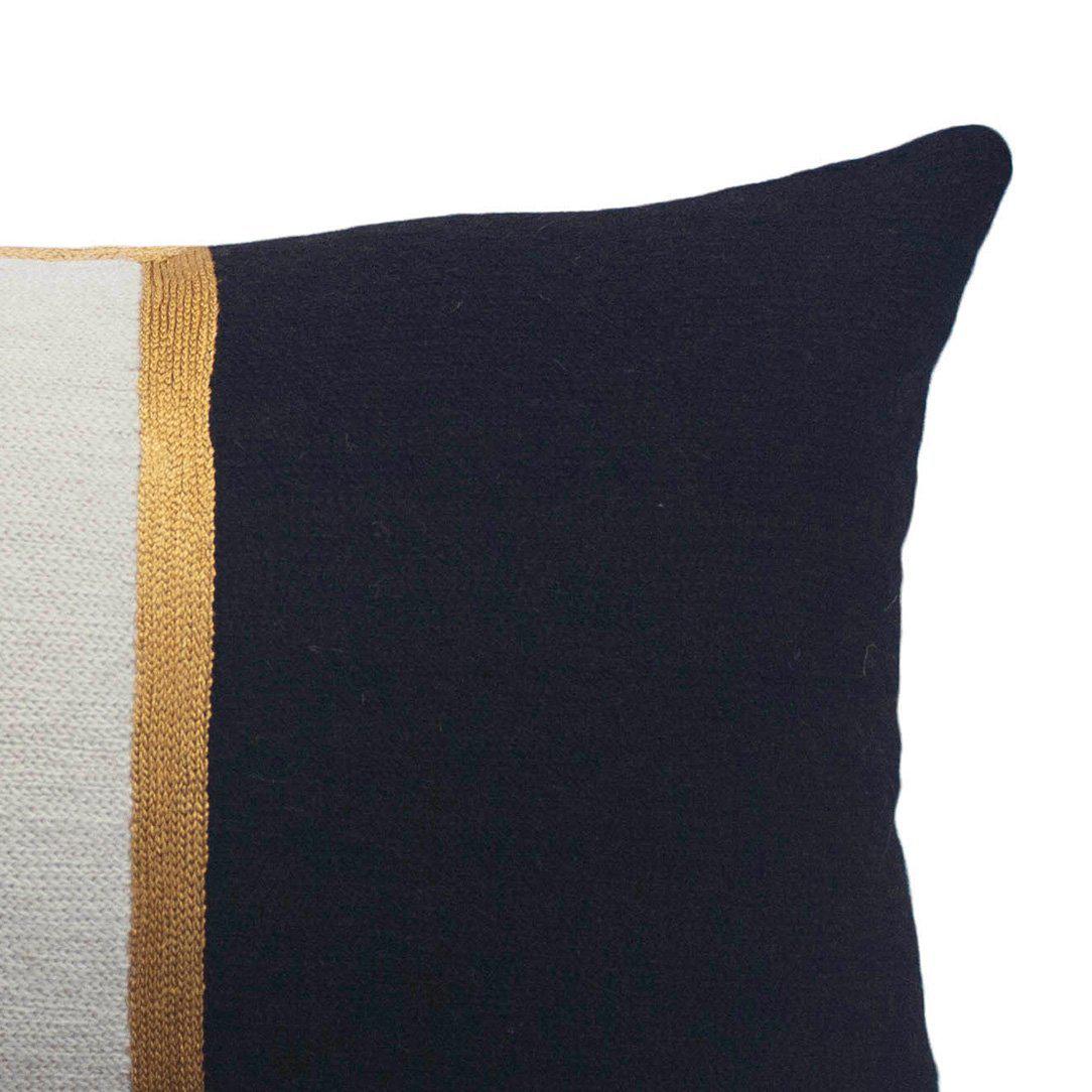 Rugs by Roo | Leah Singh Nicole Ivory/Ebony Pillow-H14NIC06
