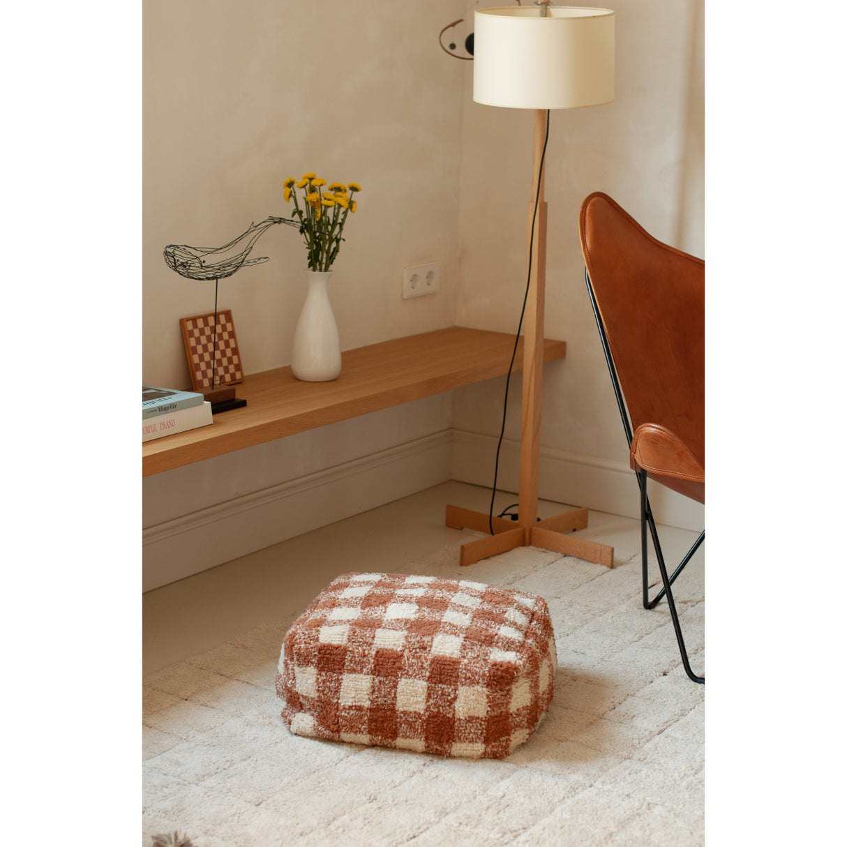 Little Chefs Vichy Toffee Pouf