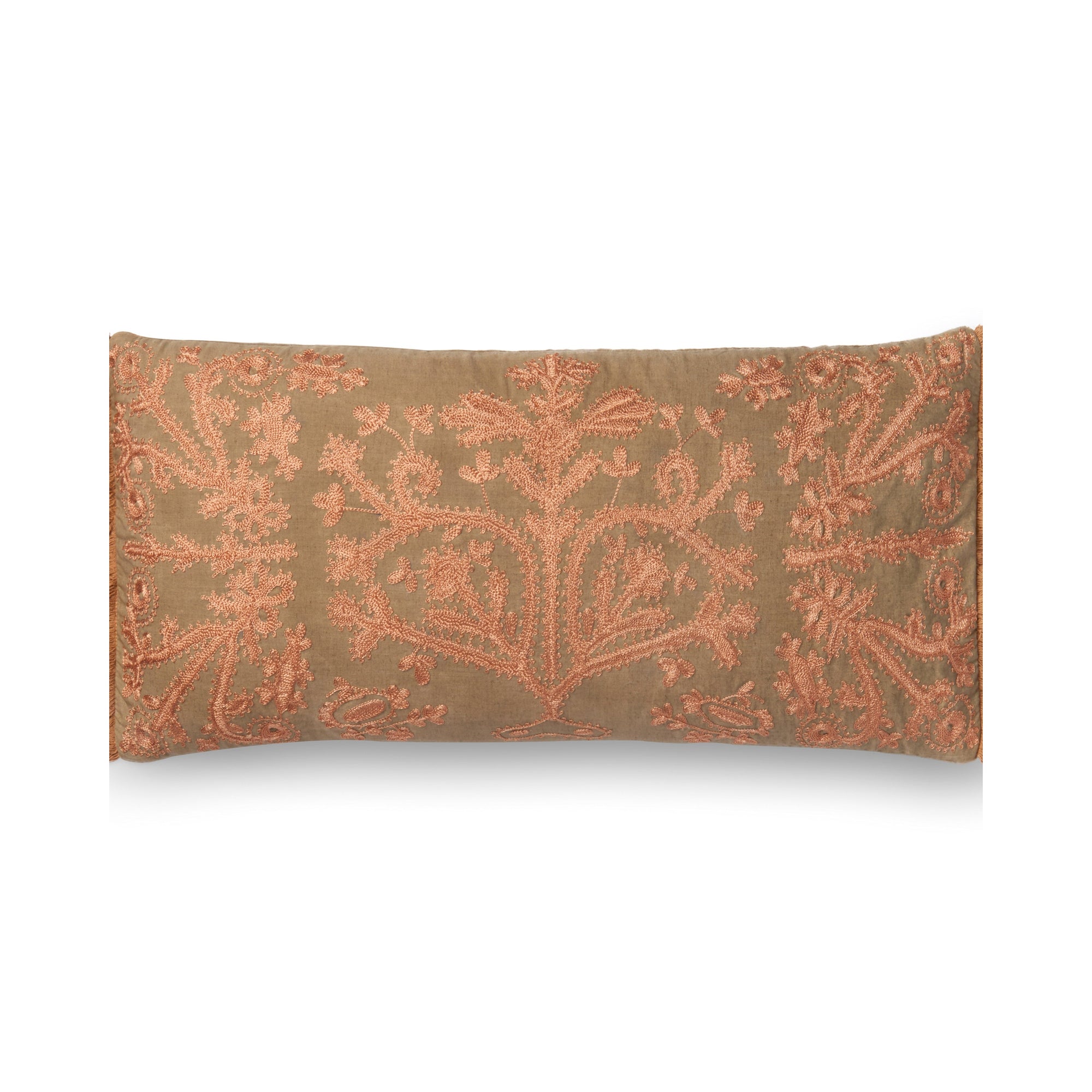 Rugs by Roo |  Loloi Khaki Copper Cotton Pillow 12" x 27" Cover w/Poly