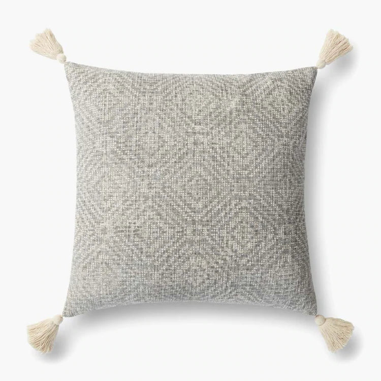 Lt Grey Tassel Cotton Pillow