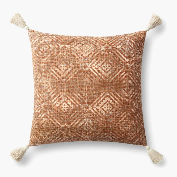 Orange Tassel Cotton Pillow