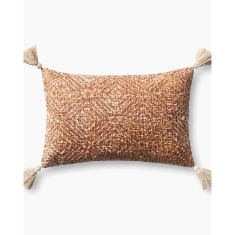 Loloi Orange Tassel Cotton Pillow