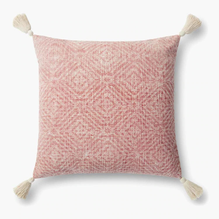 Loloi Pink Tassel Cotton Pillow