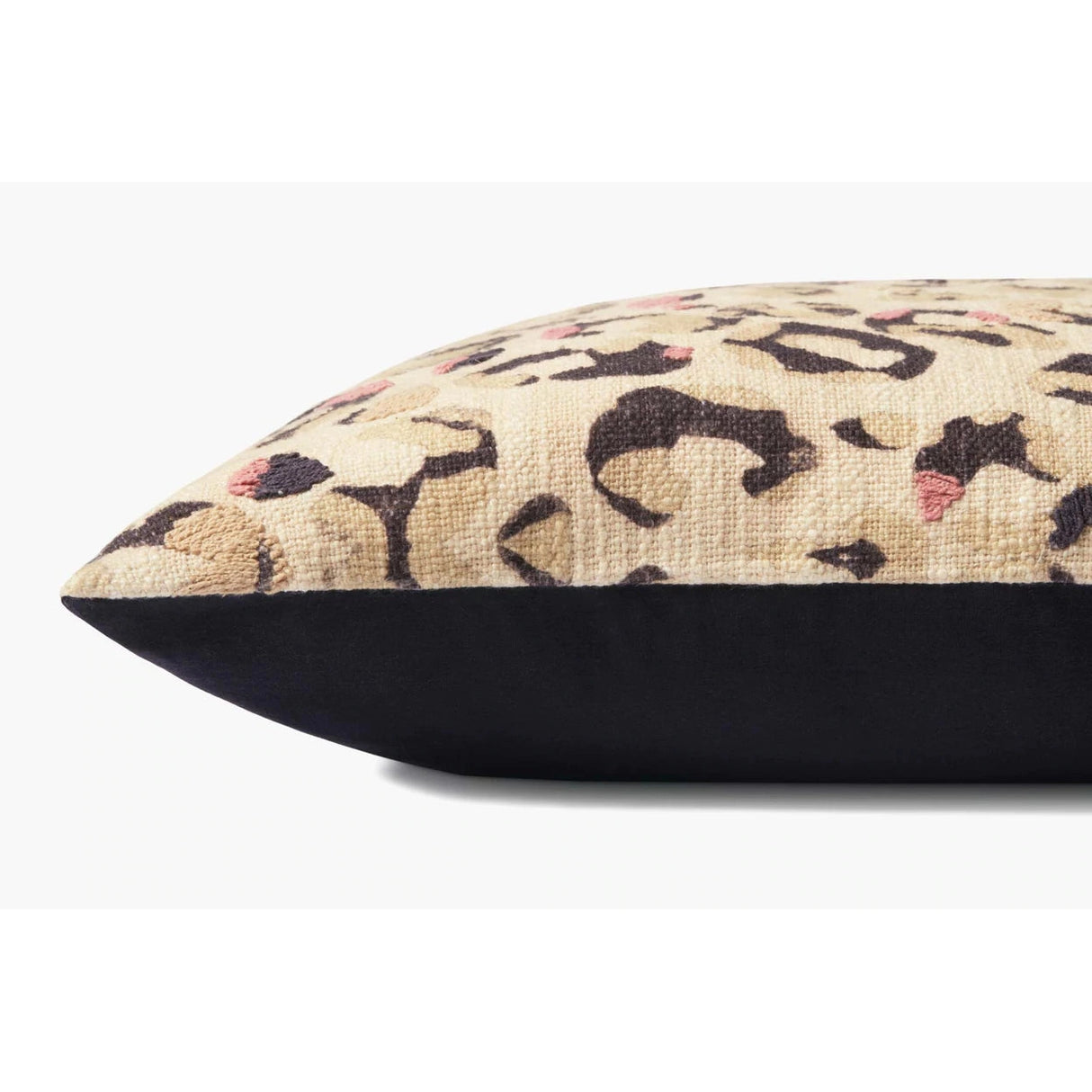 Leopard Spot Ivory Pink Cotton Pillow