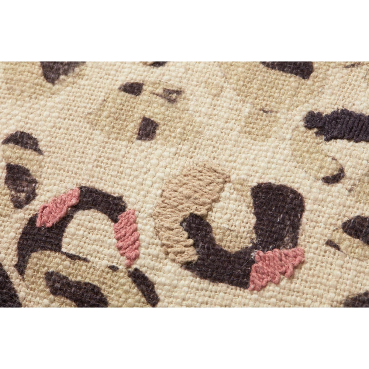 Leopard Spot Ivory Pink Cotton Pillow