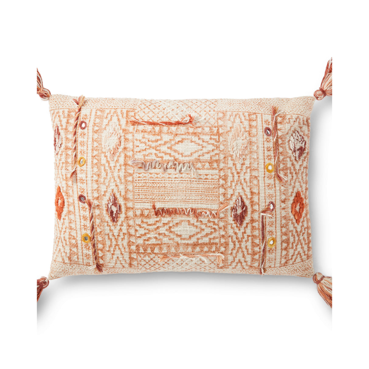 Rugs by Roo | Loloi Taupe Multi Cotton Pillow 16" x 26" Cover w/Poly