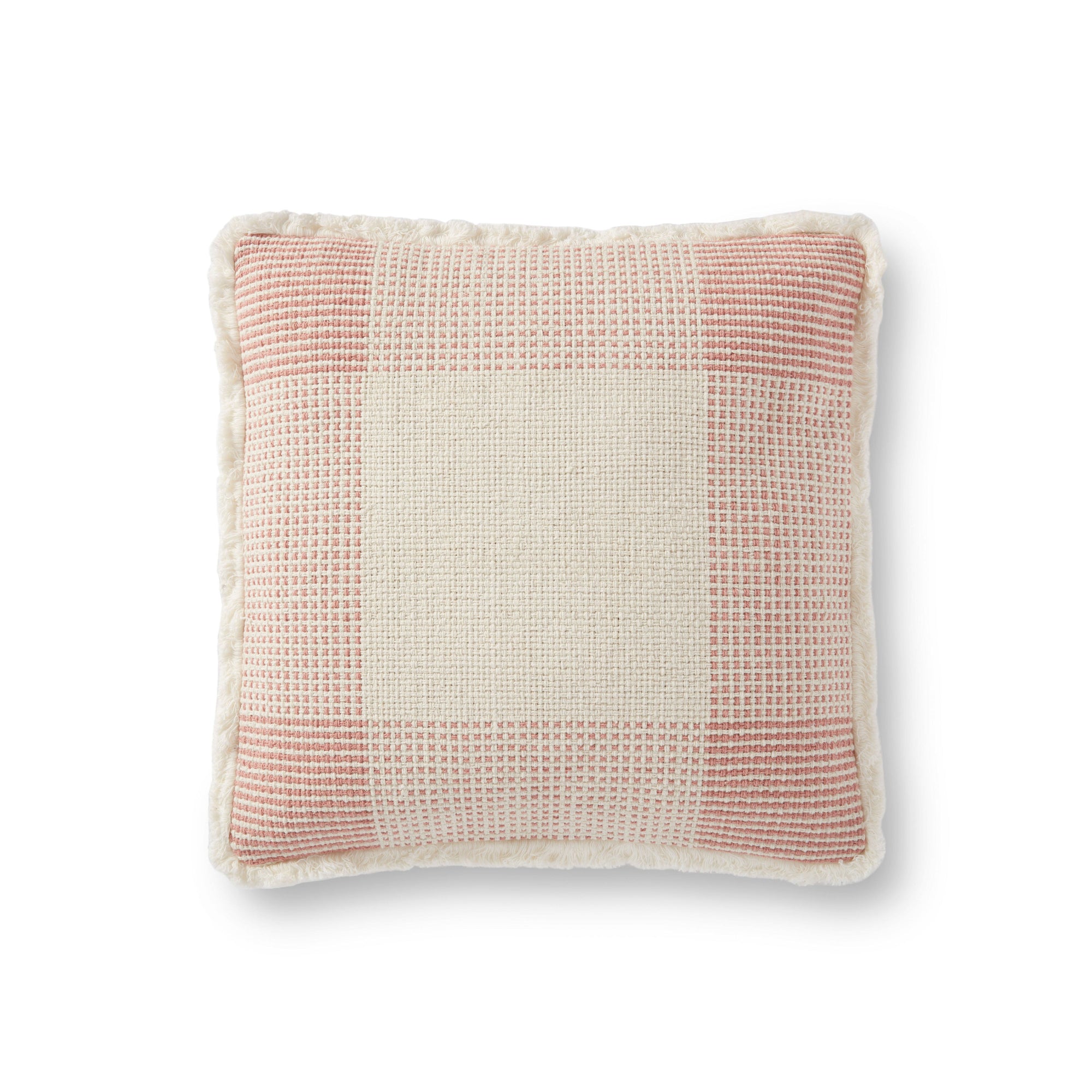 Rugs by Roo |  Loloi Natural Pink Cotton Pillow 18" x 18" Cover w/Poly