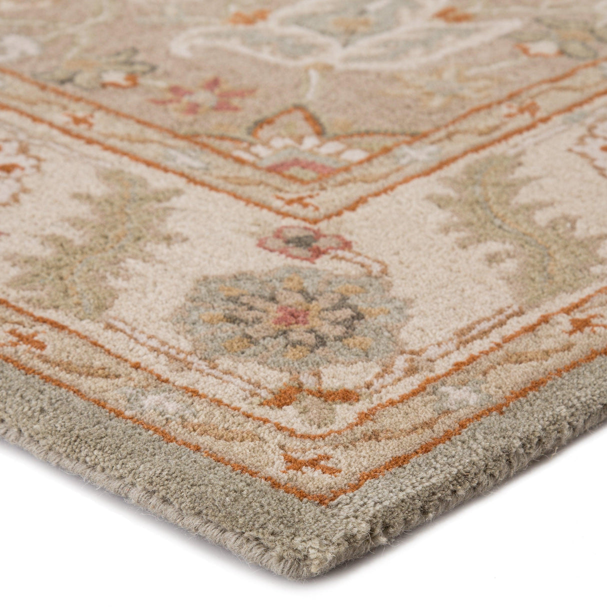 Rugs by Roo | Jaipur Living Orleans Handmade Medallion Beige Blue Area Rug-RUG103475