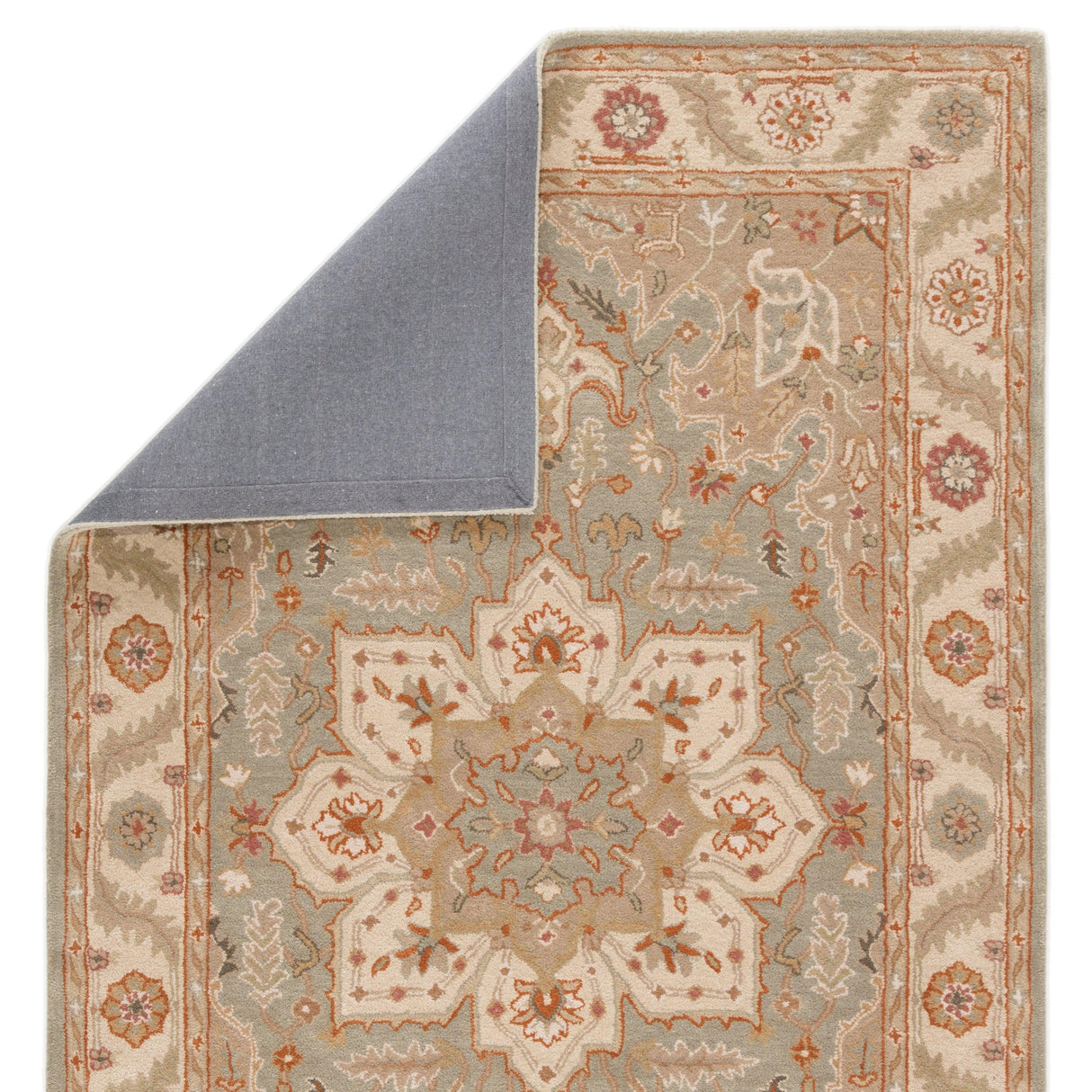 Rugs by Roo | Jaipur Living Orleans Handmade Medallion Beige Blue Area Rug-RUG103475