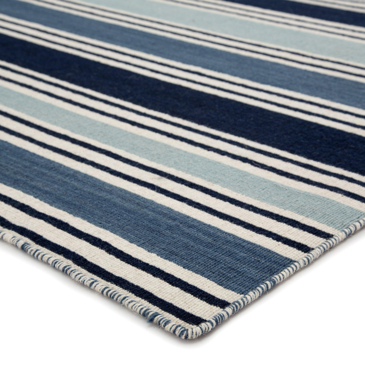 Rugs by Roo | Jaipur Living Salada Handmade Striped Blue White Area Rug-RUG103854