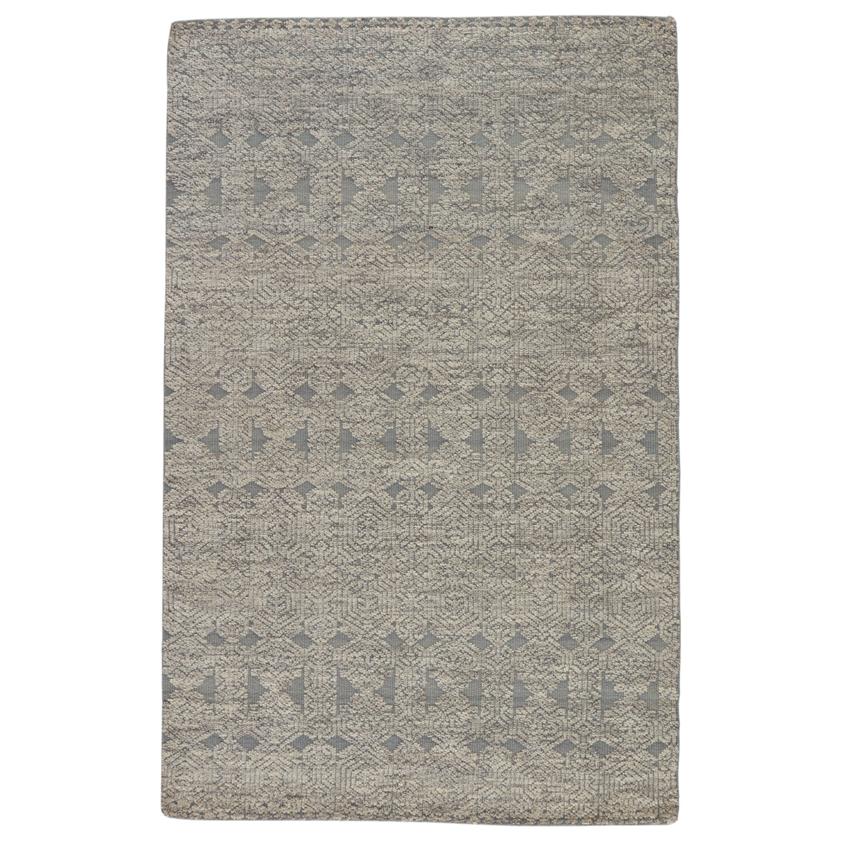 Rugs by Roo | Jaipur Living Abelle Hand-Knotted Medallion Gray White Area Rug-RUG150486