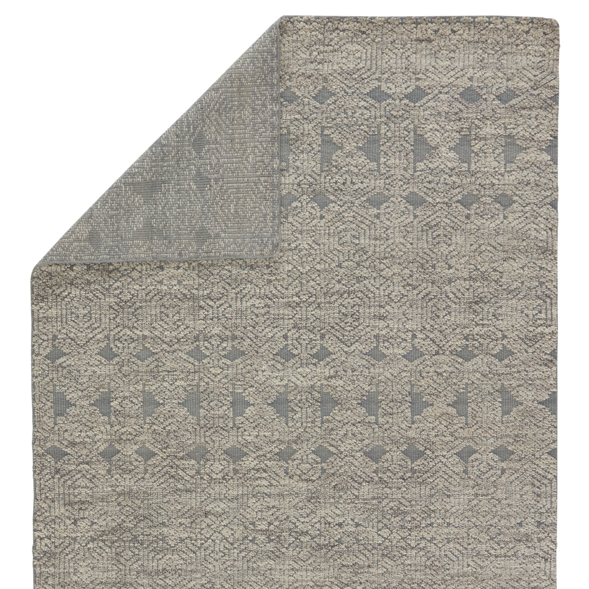 Rugs by Roo | Jaipur Living Abelle Hand-Knotted Medallion Gray White Area Rug-RUG150486