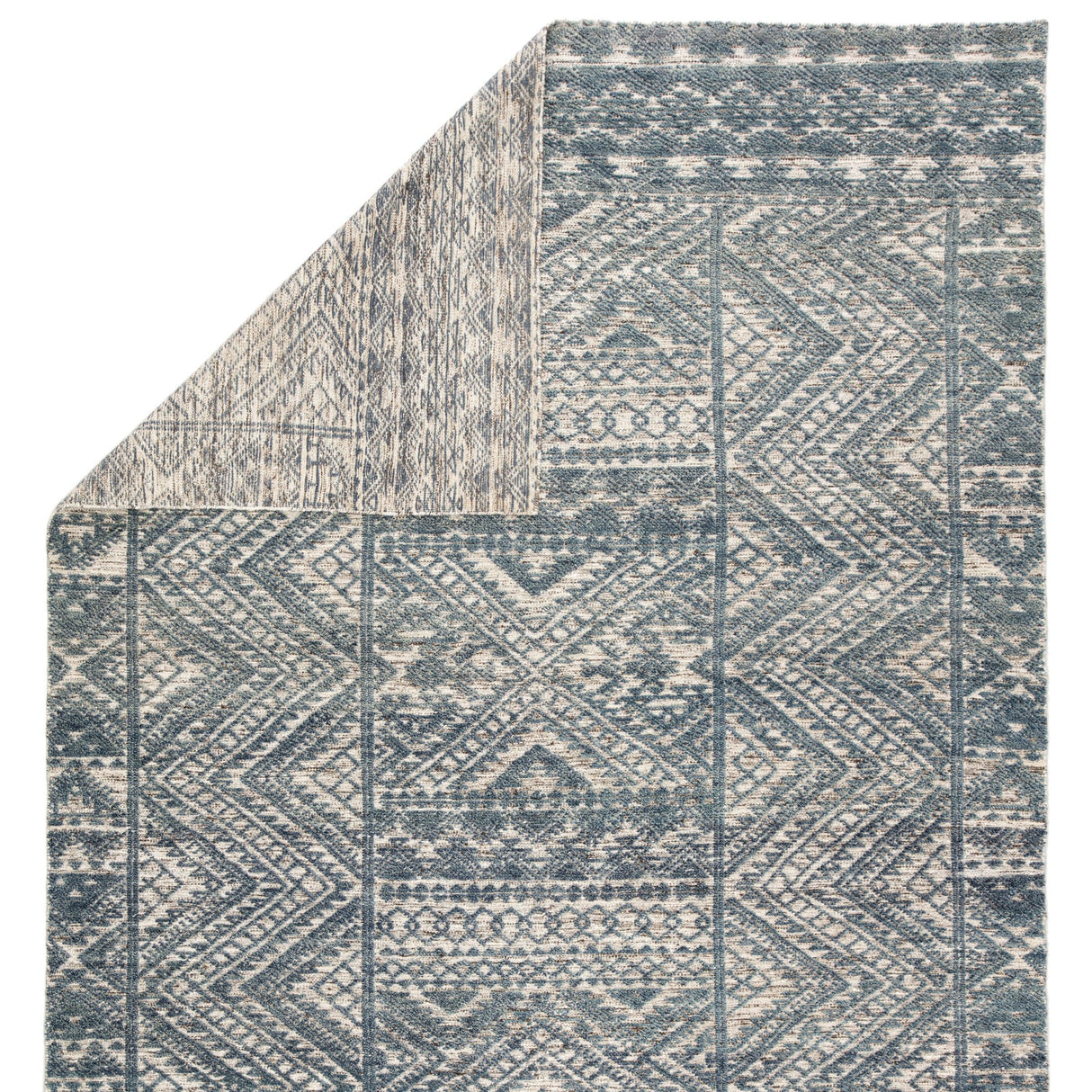 Rugs by Roo | Jaipur Living Prentice Hand-Knotted Geometric Blue Ivory Area Rug-RUG143901