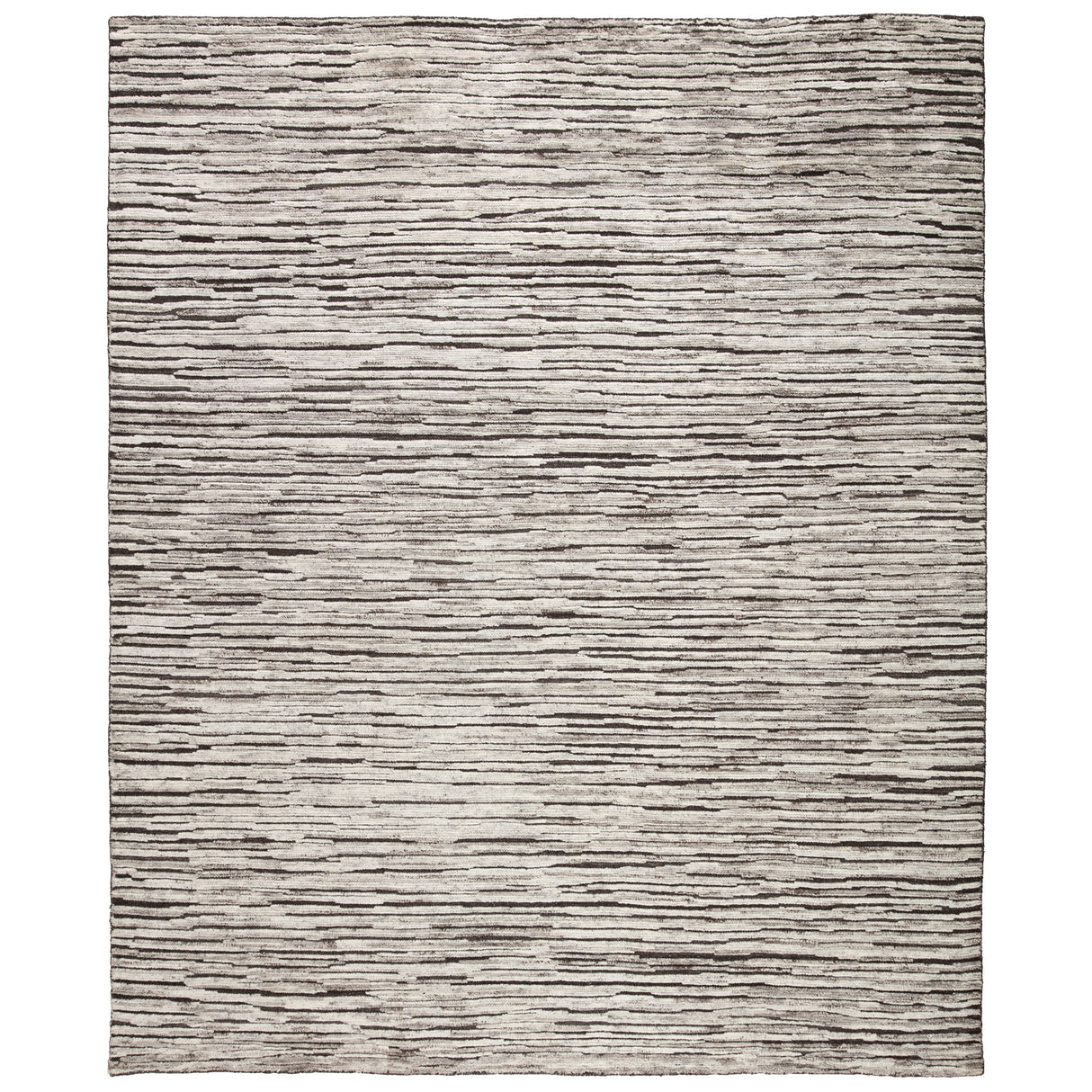 Rugs by Roo | Jaipur Living Ramsay Hand-Knotted Striped Dark Gray Ivory Area Rug-RUG144939
