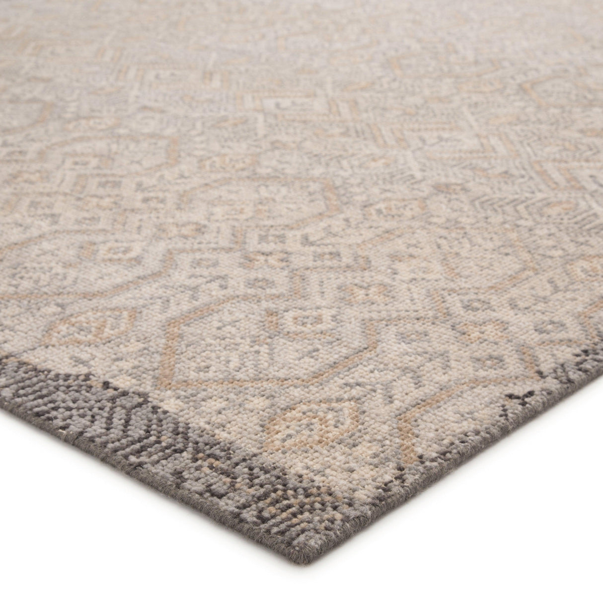 Rugs by Roo | Jaipur Living Prospect Hand-Knotted Tribal Gray Gold Area Rug-RUG140103
