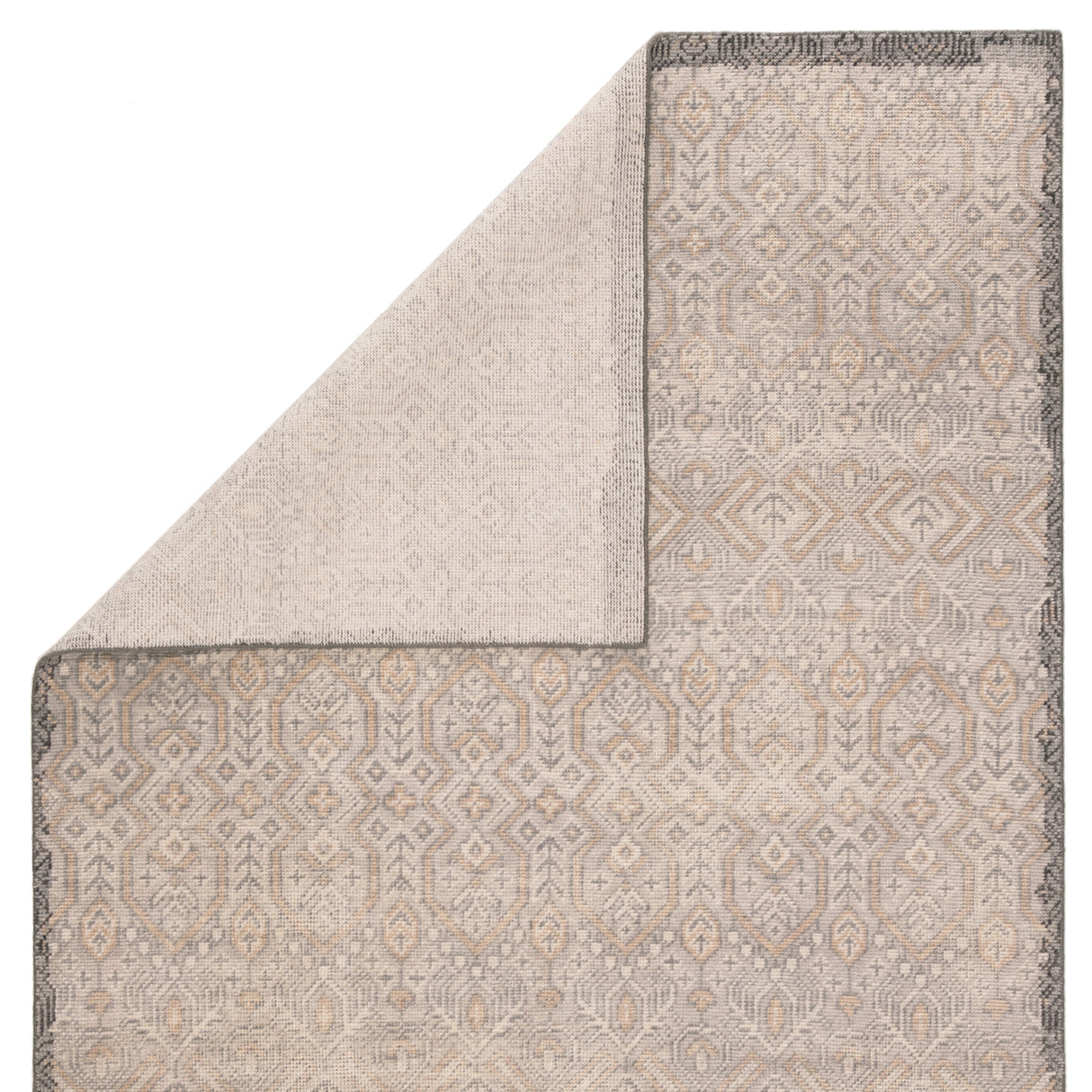 Rugs by Roo | Jaipur Living Prospect Hand-Knotted Tribal Gray Gold Area Rug-RUG140103