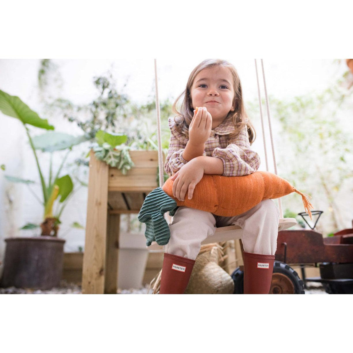 Rugs by Roo | Lorena Canals Oli & Carol Cathy the Carrot Knitted Cushion-SC-CATHY