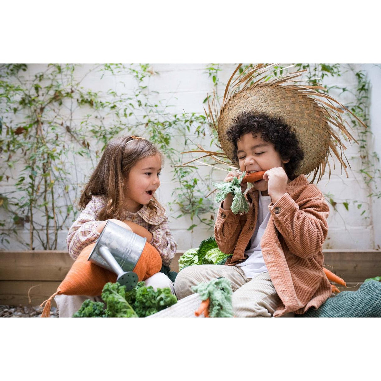 Rugs by Roo | Lorena Canals Oli & Carol Cathy the Carrot Knitted Cushion-SC-CATHY