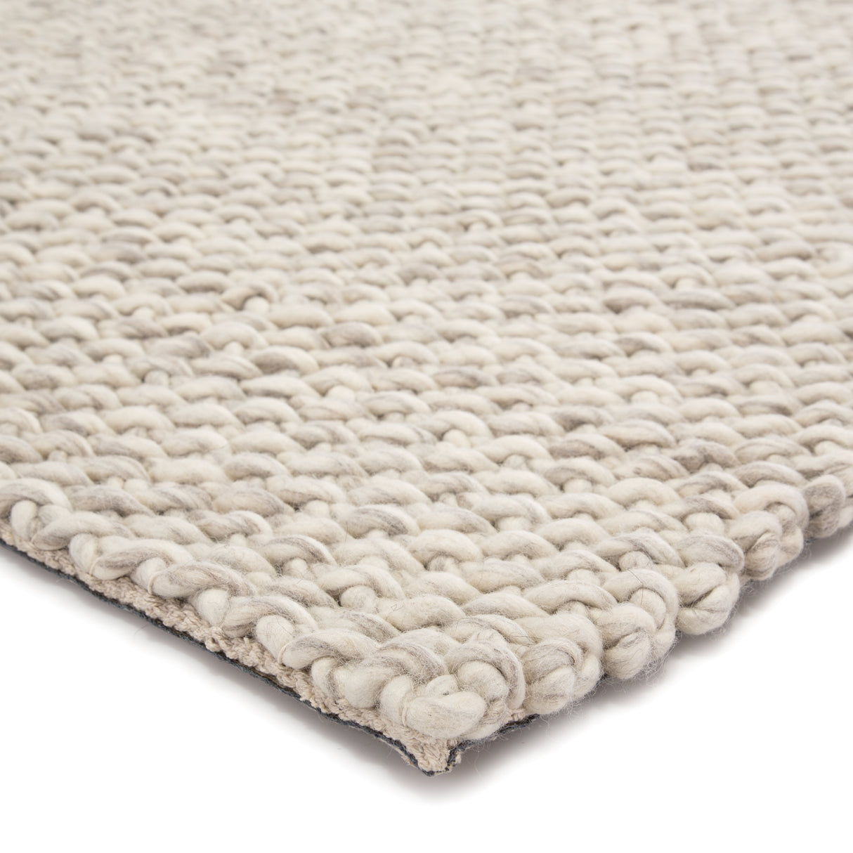 Rugs by Roo | Jaipur Living Alta Handmade Solid Gray White Area Rug-RUG108312